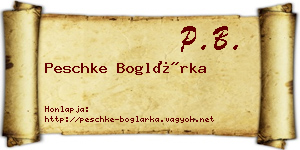 Peschke Boglárka névjegykártya